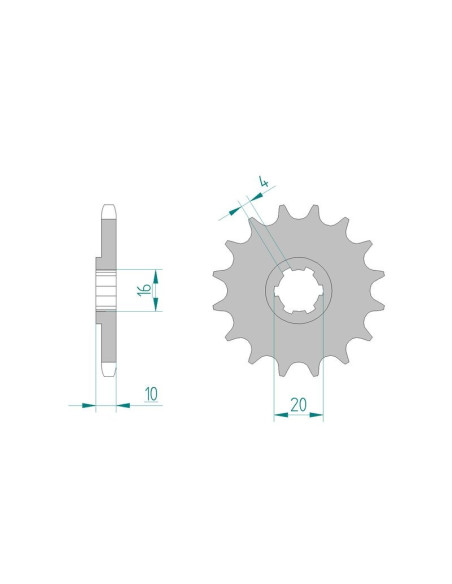 Kit chaine AFAM acier HYOSUNG GT 125 R / EFI pas 428 2006 à 2012