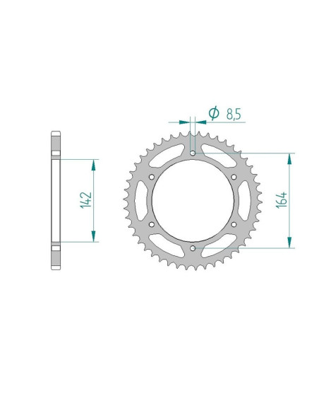 Kit chaine AFAM acier HYOSUNG GT 250 R pas 520 2004 à 2010
