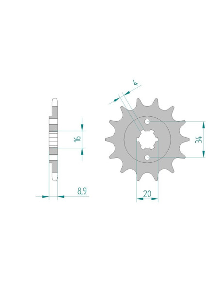 Kit chaine AFAM acier HYOSUNG GV 250 / EFI pas 520 2004 à 2012
