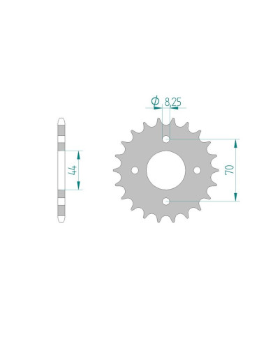 Kit chaine AFAM acier KAWASAKI KFX 80 pas 520 2004 à 2006