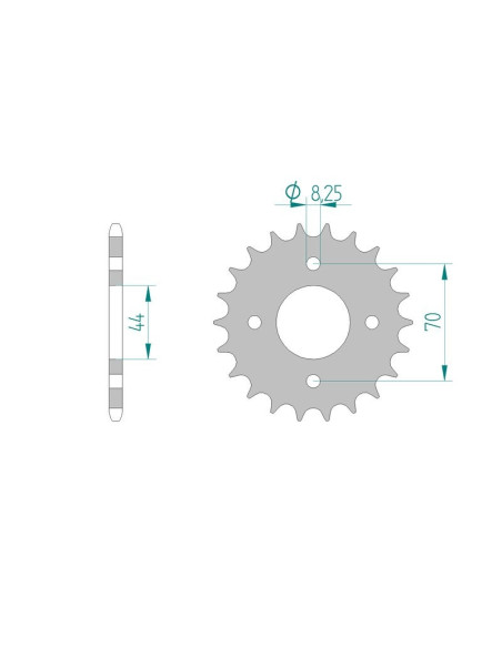 Kit chaine AFAM acier KAWASAKI KFX 80 pas 520 2004 à 2006