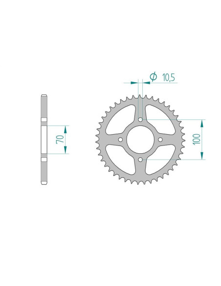 Kit chaine AFAM acier KAWASAKI KEF 300 LAKOTA pas 520 1995 à 2003