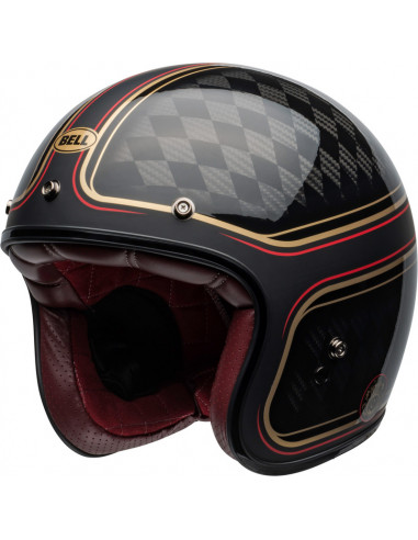 Casque BELL Custom 500 Carbon DLX - RSD Checkmate Matte/Gloss Black/Gold