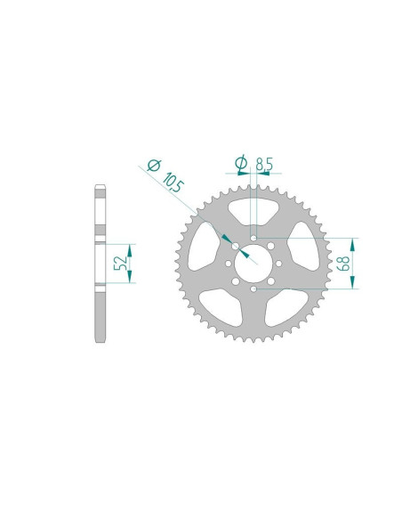 Kit chaine AFAM acier KAWASAKI AE 80 pas 420 1981 à 1989