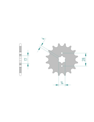 Kit chaine AFAM acier KAWASAKI KLX 110 pas 420 2003 à 2009