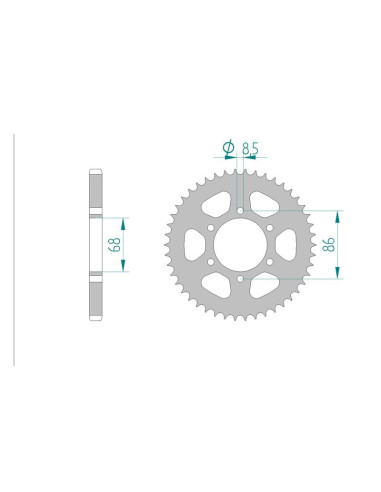 Kit chaine AFAM acier KAWASAKI AR 125 LC A1-8,B1-8 pas 428 1982 à 1994