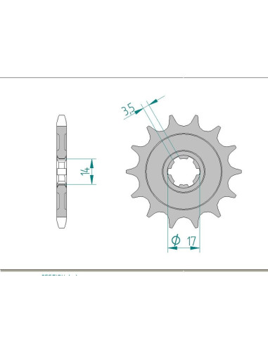 Kit chaine AFAM acier KAWASAKI D-TRACKER 125 pas 428 2010 à 2013