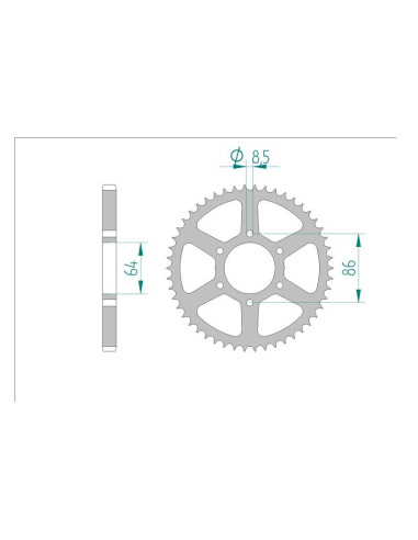 Kit chaine AFAM acier KAWASAKI KE 125 A1-A12 pas 428 1976 à 1987
