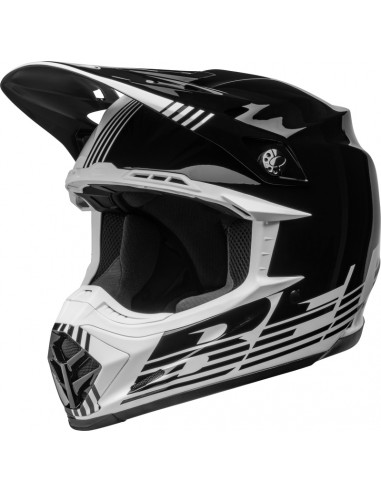 Casque BELL Moto-9 Mips - Louver Gloss Black/White