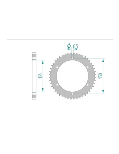 Kit chaine AFAM acier KAWASAKI KMX 125 pas 428 1986 à 1998