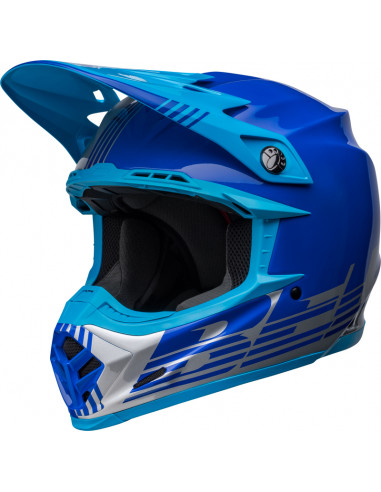 Casque BELL Moto-9 Mips - Louver Gloss Gray/Blue