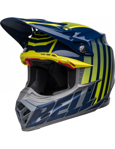 Casque BELL Moto-9S Flex - Sprint Matte/Gloss Dark Blue/Hi-Viz Yellow