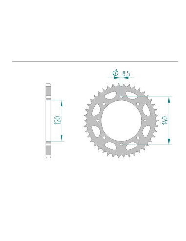 Kit chaine AFAM acier KAWASAKI BJ 250 ESTRELLA pas 520 1995 à 2000
