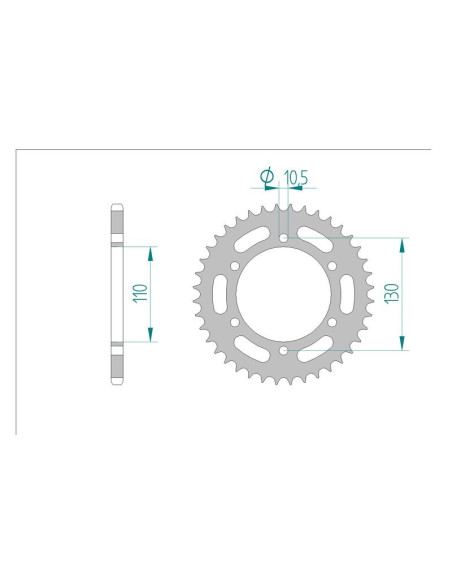 Kit chaine AFAM acier KAWASAKI NINJA 300 R ADF pas 520 2013 à 2013