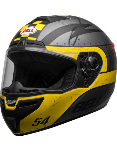 Casque BELL SRT - Devil May Care Matte Gray/Yellow/Red