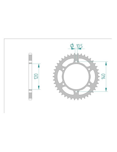Kit chaine AFAM acier KAWASAKI EN 500 C1-C10 pas 520 1996 à 2006
