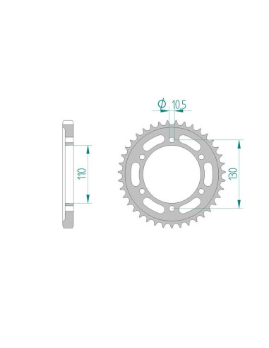 Kit chaine AFAM acier KAWASAKI GPZ 600 R A1-5 pas 530 1985 à 1989