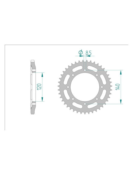 Kit chaine AFAM acier KAWASAKI KLR 600 A1-3,B1-9 pas 520 1984 à 1995