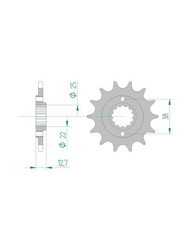 Kit chaine AFAM acier KAWASAKI KLR 650 C1-C8 pas 520 1995 à 2002