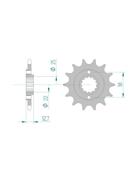 Kit chaine AFAM acier KAWASAKI KLR 650 C1-C8 pas 520 1995 à 2002