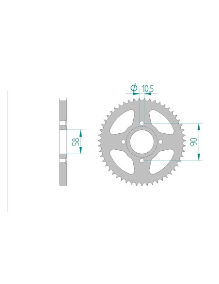 Kit chaine AFAM acier KREIDLER STREET 125 DD pas 428 2009 à 2011