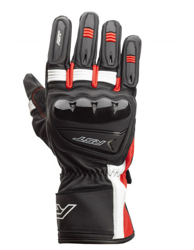 Gants RST Pilot CE cuir - noir/rouge/blanc taille 2XL