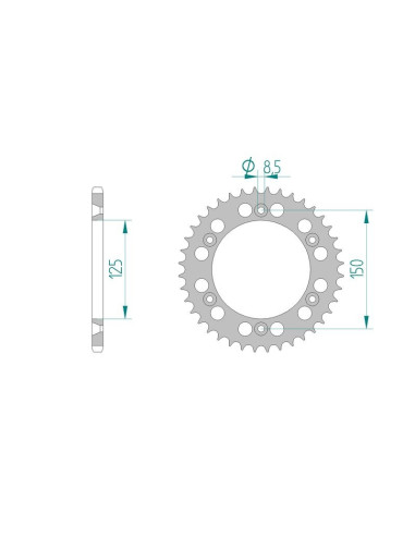 Kit chaine AFAM alu KTM 640 LC4 SUPERMOTO pas 520 2005 à 2006