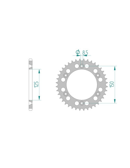 Kit chaine AFAM acier KTM 690 SUPERMOTO pas 520 2007 à 2010