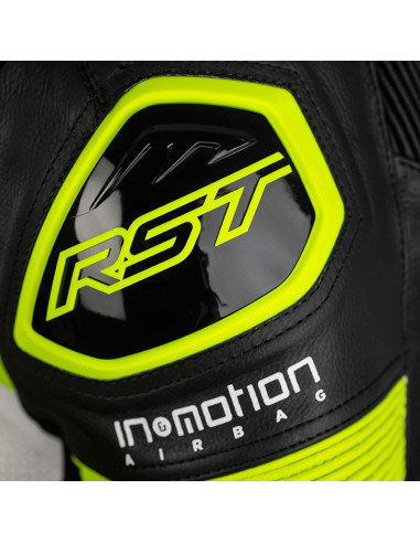 Combinaison RST Pro Series Airbag cuir - jaune fluo/camo taille S