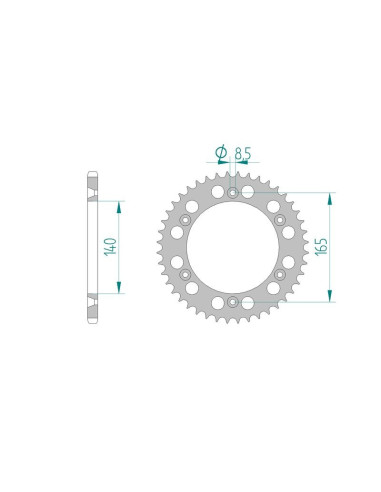 Kit chaine AFAM acier KTM INCAS 600 pas 520 0 à 0