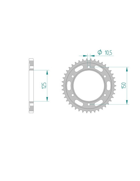 Kit chaine AFAM acier KTM 950 ADVENTURE LC8 pas 525 2003 à 2006