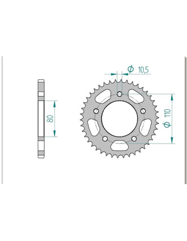 Kit chaine AFAM acier KYMCO 125 NAKED pas 428 2007 à 2012