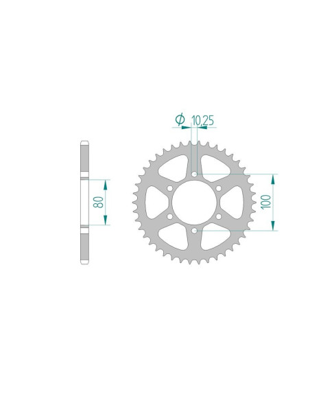 Kit chaine AFAM acier LAVERDA 750 S/SS pas 520 1998 à 2001