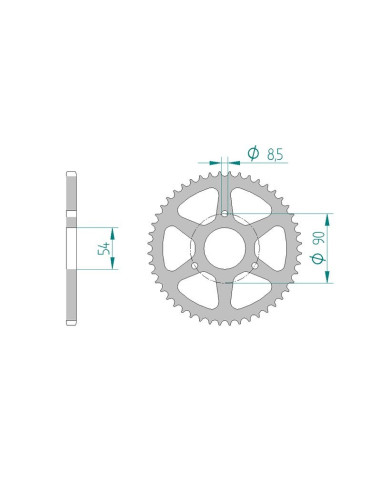 Kit chaine AFAM acier MALAGUTI DRAKON 50 pas 420 2005 à 2008