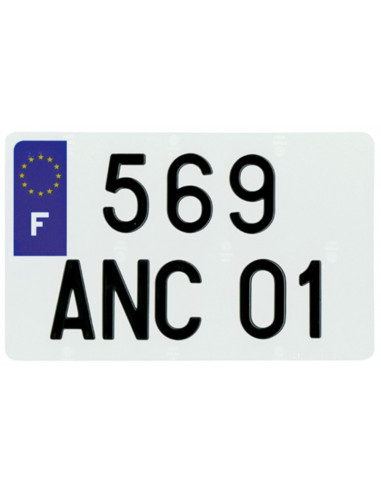 Plaques d'immatriculation PVC PRO PLAQUES FNI type F fond blanc - 210x130 10 pièces