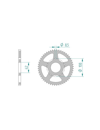 Kit chaine AFAM acier MH RY-Z 50 SM pas 420 2010 à 2010