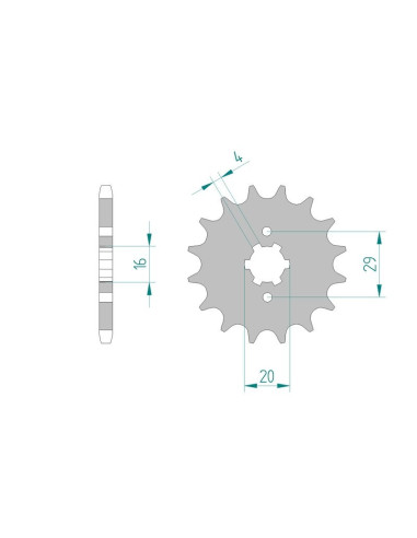 Kit chaine AFAM acier MH MH7 125 NAKED AIR pas 428 2009 à 2010