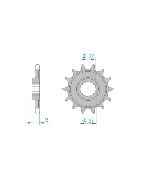 Kit chaine AFAM acier MORINI 1200 CORSARO pas 525 2006 à 2006
