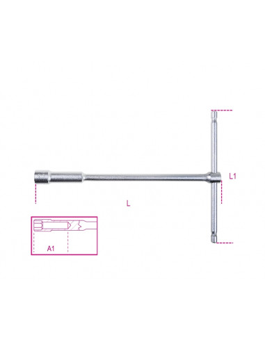 Clé à béquille simple avec douille profonde 6 pans BETA - 13mm