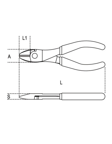 Pince coupante diagonale à faible effort de coupe BETA taille 200 branches gainées confort bi-matières