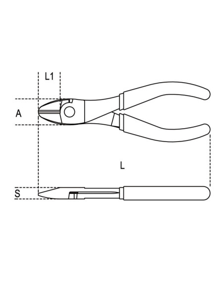 Pince coupante diagonale à faible effort de coupe BETA taille 200 branches gainées confort bi-matières