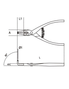 Pince pour circlips extérieurs à becs coudés à 90° BETA taille 175 2