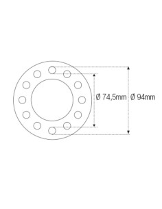 Douille à créneaux JMP pour colonne de direction Øint.74,5mm/Øext.94mm 12 crans MV Agusta 2