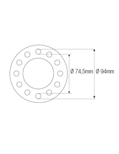 Douille à créneaux JMP pour colonne de direction Øint.74,5mm/Øext.94mm 12 crans MV Agusta