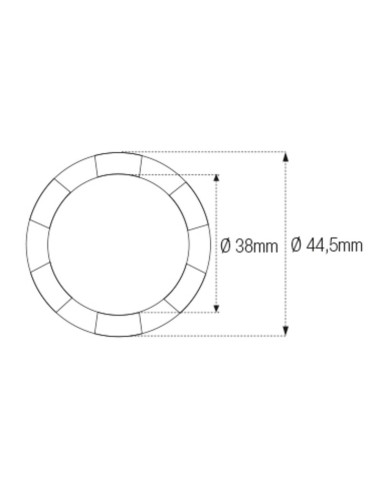 Douille à créneaux JMP pour colonne de direction Øint.38mm/Øext.44,5mm 6 crans Triumph