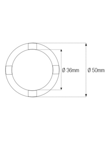 Douille à créneaux JMP pour colonne de direction Øint.36mm/Øext.50mm 4 crans