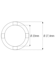 Douille à créneaux JMP pour bras oscillant/chassis Øint.20mm/Øext.27,4mm 4 crans BMW 2