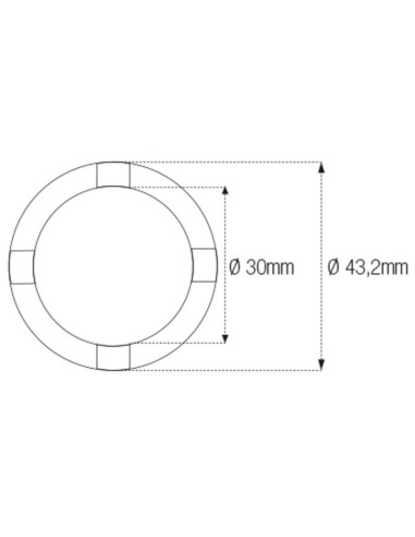 Douille à créneaux JMP pour bras oscillant/chassis Øint.30mm/Øext.43,2mm 4 crans Suzuki