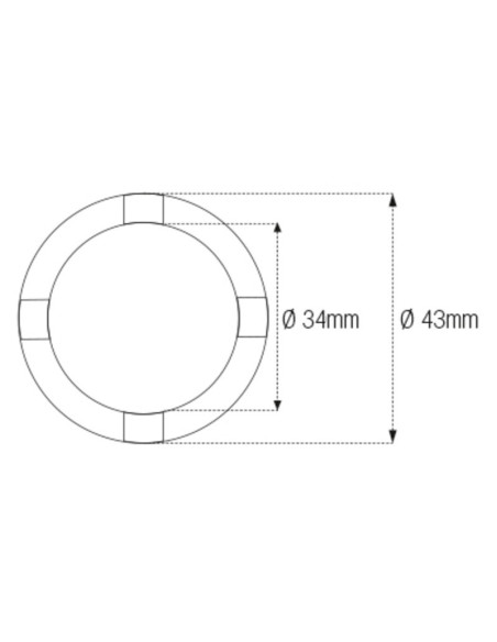 Douille à créneaux JMP pour bras oscillant/chassis Øint.34mm/Øext.43mm 4 crans Kawasaki