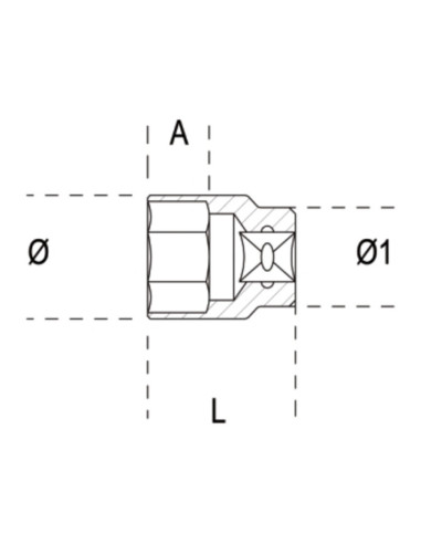 Douille 6 pans 1/2" BETA - 12mm